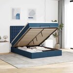 VidaXL Cadre de lit ottoman avec matelas bleu 140x190 cm tissu