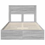 vidaXL Lit de Rangement Gris Sonoma 135 x 190 cm Bois d'ingénierie