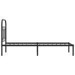 vidaXL Cadre de lit métal sans matelas avec tête de lit noir 75x190 cm