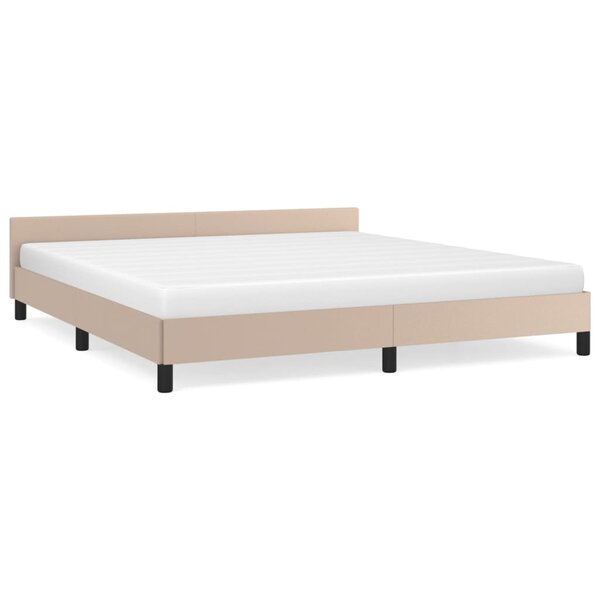 vidaXL Cadre de lit avec tête de lit Cappuccino 160x200 cm Similicuir