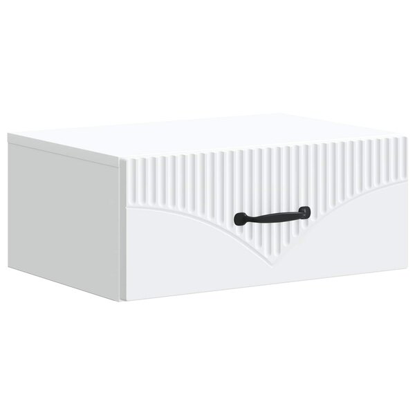 vidaXL Cabinet de chevet mural avec tiroir Blanc 49 x 34 5 x 20 cm