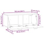 vidaXL Meuble TV mural Blanc 78 5 x 31 x 30 cm Bois d'ingénierie