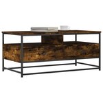 vidaXL Table basse chêne fumé 100x51x45 cm bois d'ingénierie