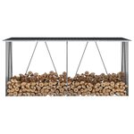 vidaXL Abri de stockage à bois Acier galvanisé 330x84x152cm Anthracite