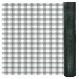 vidaXL Grillage Acier galvanisé et revêtement en PVC 25 x 1 m Vert