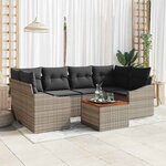 vidaXL Ensemble de canapé de jardin 7 Pièces Gris