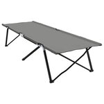 vidaXL Lit de camping pliant 2 Pièces Gris 206 x 76 x 74 cm Tissu Oxford