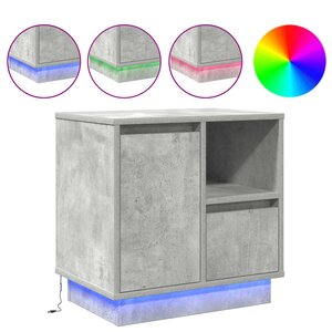 vidaXL Cabinet de chevet avec tiroir Gris béton 50 x 34 5 x 50 cm.