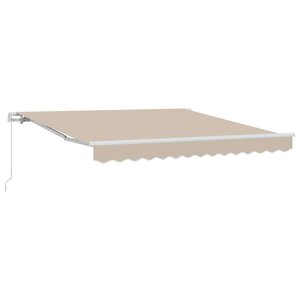 vidaXL Auvent rétractable Beige 350 x 250 cm Polyester et Aluminium
