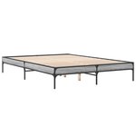 vidaXL Cadre de lit sonoma gris 150x200 cm bois d'ingénierie et métal