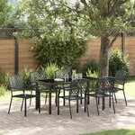 vidaXL Ensemble de salle à manger pour jardin 7 Pièces Anthracite Acier