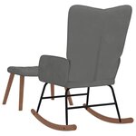 vidaXL Chaise à bascule avec repose-pied Gris foncé Velours
