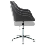 vidaXL Chaise pivotante à manger gris foncé tissu