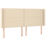 vidaXL Sommier à lattes de lit matelas et LED Crème 200x200 cm Tissu