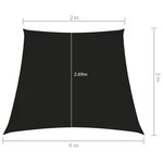vidaXL Voile de parasol Tissu Oxford trapèze 2/4x3 m Noir