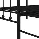 vidaXL Cadre de lit de jour avec tête de lit Noir 80 x 200 cm Acier