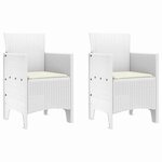 vidaXL Ensemble de salle à manger pour jardin 3 Pièces Blanc Rattan Polt