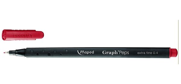 Feutre Fineliner Graph'PEPs Pte métal Tracé 0,4 mm Rouge MAPED
