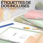 ACROPAQ 12x Classeur A4- 4 Anneaux- Dos 2 5 cm pour 100 feuilles- Étiquettes de Dos- PP- Souple- Résisitants à l'eau- Couleur Terre
