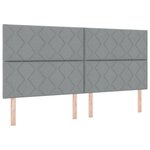 lit box spring vidaXL avec matelas et lumière LED gris clair 200x200 cm en tissu