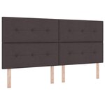 vidaXL Lit à ressorts avec Matelas & Banc Brun Foncé 200x200 cm Tissu