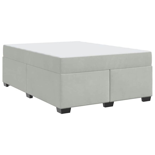 vidaXL Cadre de lit avec matelas Gris clair 160 x 200 cm Velours