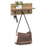 vidaXL Porte-manteau mural Chêne artisanal 40 x 10 5 x 18 cm