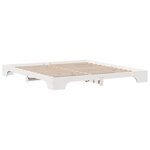 vidaXL Cadre de Lit Blanc Bois 200 x 200 cm Résistant Lit Blanc