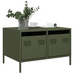 vidaXL Meuble TV vert olive 68x50x43 5 cm acier laminé à froid