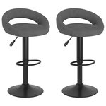 vidaXL Tabourets de bar lot de 2 gris foncé velours