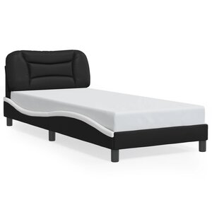 vidaXL Cadre de lit sans matelas Hvar noir et blanc 80x200 cm similicuir