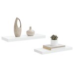 vidaXL Étagère murale flottante 2 Pièces Blanc brillant 60x23 5x3 8cm MDF