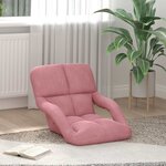 vidaXL Fauteuil de sol ajustable Rose Velours