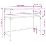 vidaXL Table console chêne marron 100x35 5x75 cm bois d'ingénierie