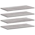 vidaXL Étagères murales 4 Pièces sonoma gris 60x20x1 5 cm bois ingénierie