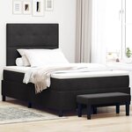 vidaXL Lit à ressorts avec matelas Noir 120 x 200 cm Velours