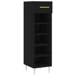vidaXL Armoire à chaussures noir 30x35x105 cm bois d'ingénierie