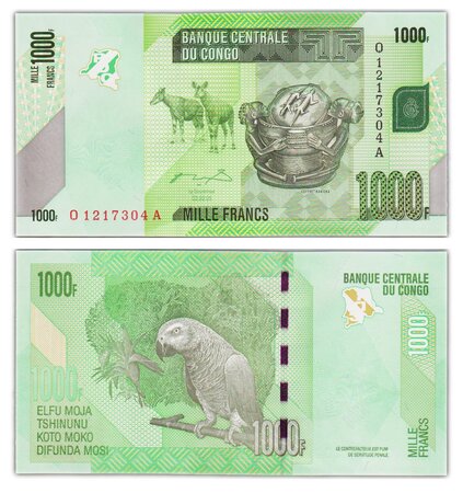 Billet de Collection 1000 Francs 2005 (2012) Congo - Neuf - P101