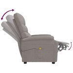 vidaXL Fauteuil de massage Taupe Tissu