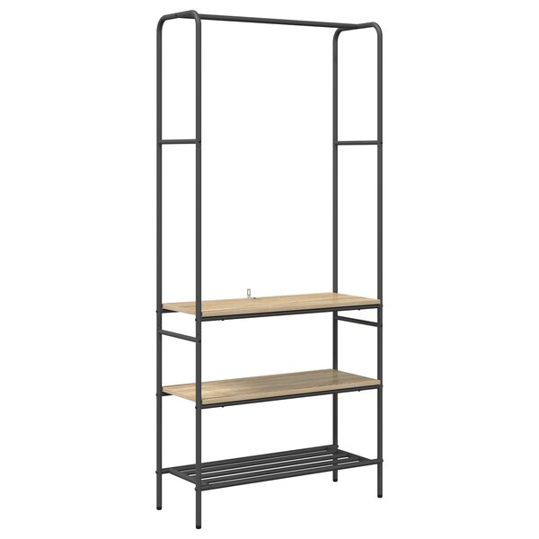 vidaXL Portant à vêtements avec étagères Chêne sonoma 77 x 30 x 171 cm