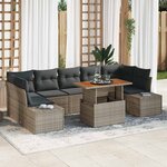 vidaXL Ensemble de salle à manger pour jardin 8 Pièces Gris  Marron