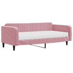 vidaXL Lit de jour avec matelas rose 100x200 cm velours