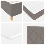 vidaXL Lit à ressorts avec matelas Taupe 160x200 cm en tissu
