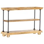 Vidaxl bibliothèque à 2 niveaux 110x35x75 cm bois de manguier et acier