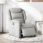vidaXL Fauteuil inclinable électrique gris nuage tissu