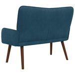 vidaXL Sofa 2 places Bleu 115 x 61 x 87 cm Velours