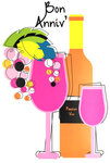 Carte FLUO Bon Anniversaire Passion Vin avec Enveloppe 12x17,5cm - Bonne Santé