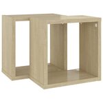 vidaXL Étagères cube murales 2 Pièces Chêne sonoma 26x15x26 cm