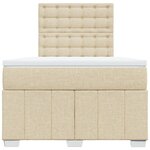 vidaXL Sommier à lattes de lit avec matelas Crème 120x200 cm Tissu