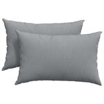 vidaXL Coussins de canapé 2 Pièces Gris clair 60 x 40 cm tissu